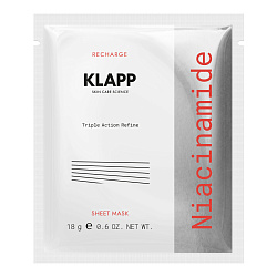 KLAPP Маска для лица с ниацинамидом/NIACINAMIDE Sheet, 1 шт