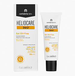 Солнцезащитный гель для нормальной и жирной кожи/ Heliocare 360º Gel Oil-Free Dry Touch SPF 50 Sunscreen, 50 мл